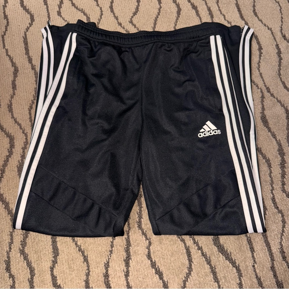 Adidas Black Sweat Joggers with White Accents